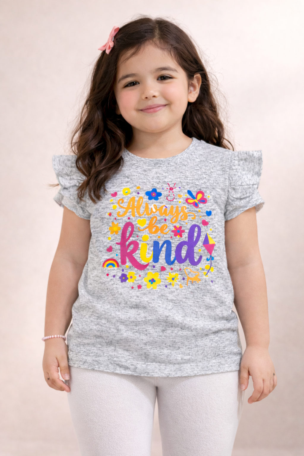Girls Always Be Kind Printed Soft Cotton Summer Tee
