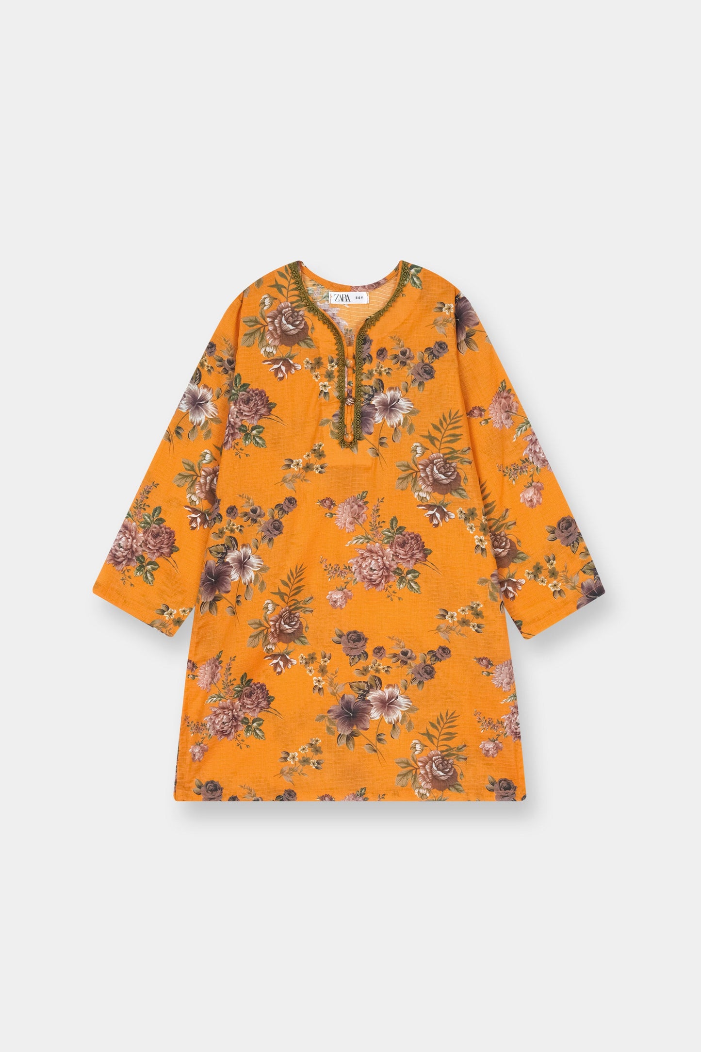 Girls Mustard Bloom 2-Piece Shirt & Trouser