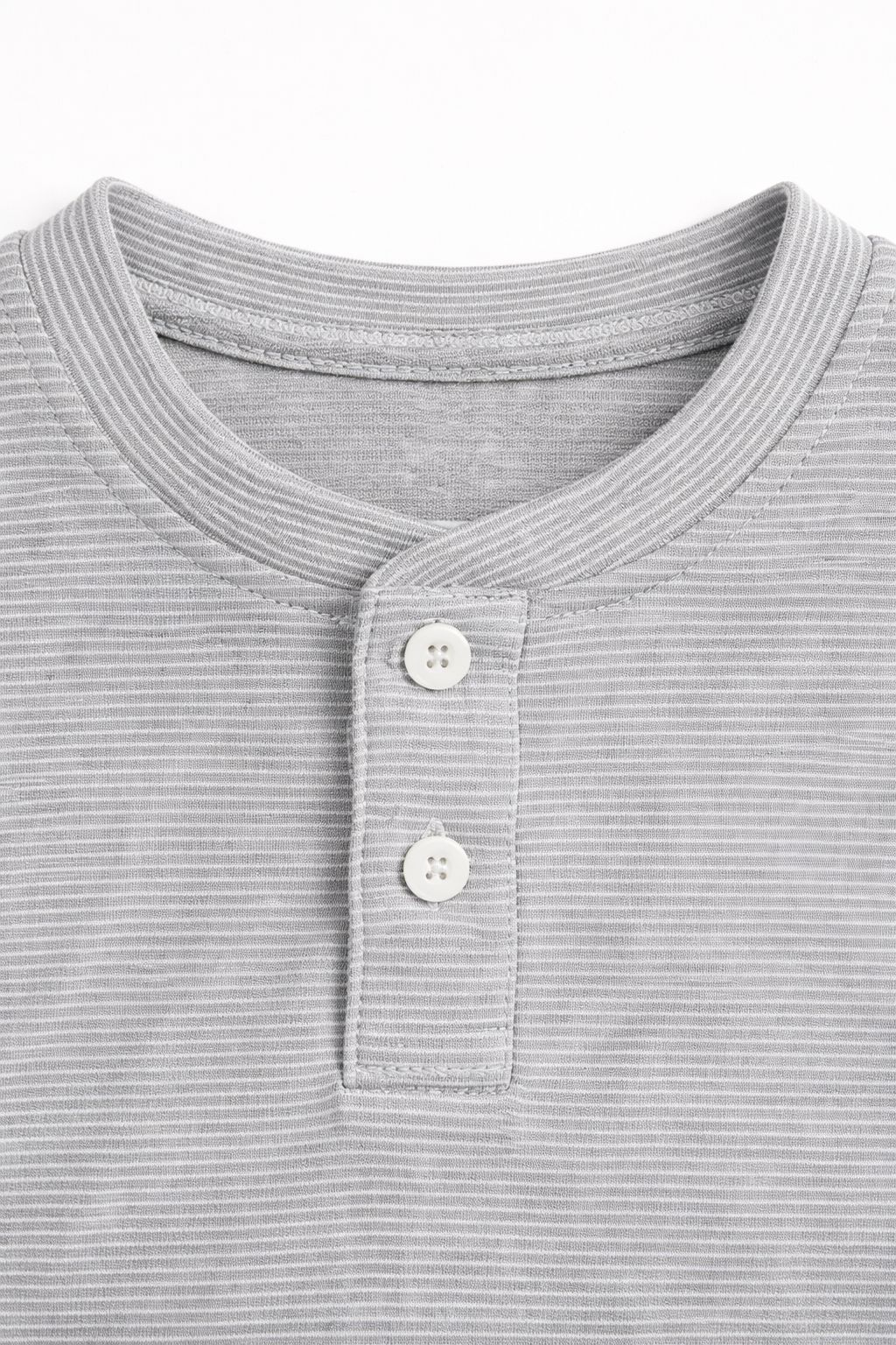 Boys Grey Striped Henley T-Shirt with 97 Patch