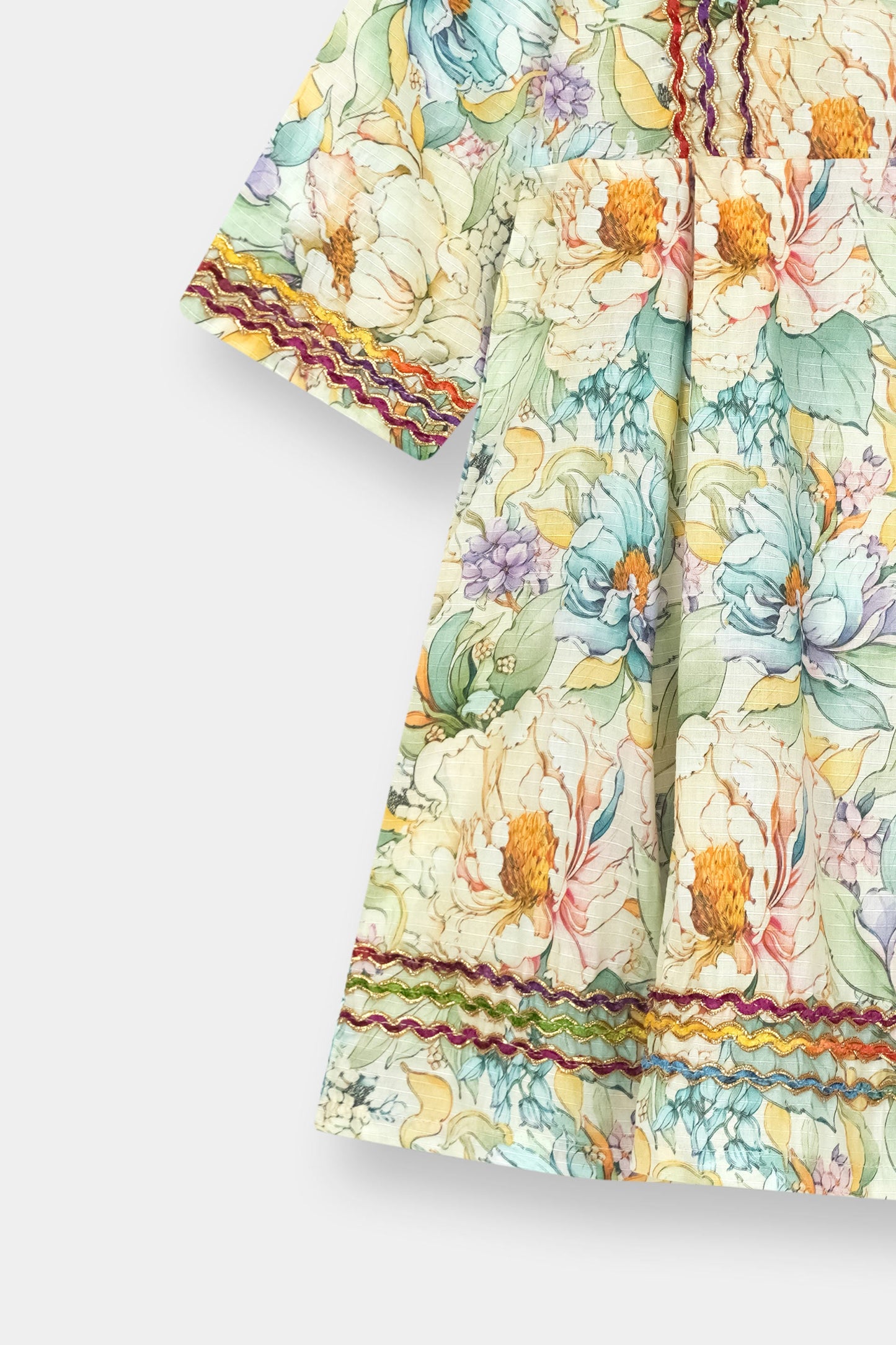 Soft Cotton Girls Floral Kurta Trouser Set
