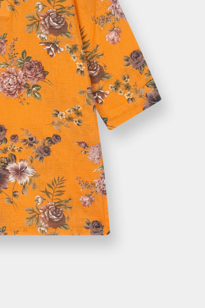 Girls Mustard Bloom 2-Piece Shirt & Trouser