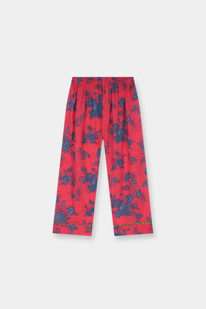 Soft Cotton Girls Floral Kurta Trouser Set