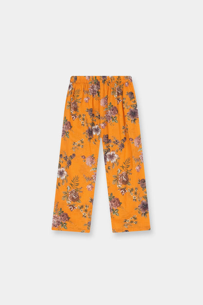Girls Mustard Bloom 2-Piece Shirt & Trouser