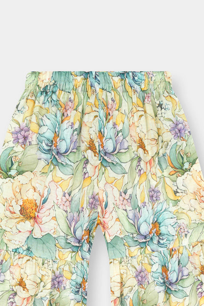 Soft Cotton Girls Floral Kurta Trouser Set