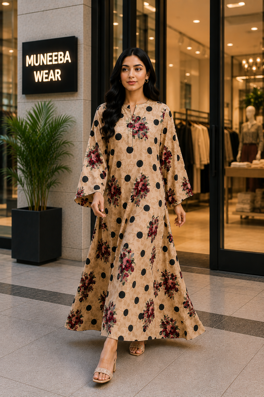 Beige Polka Rose