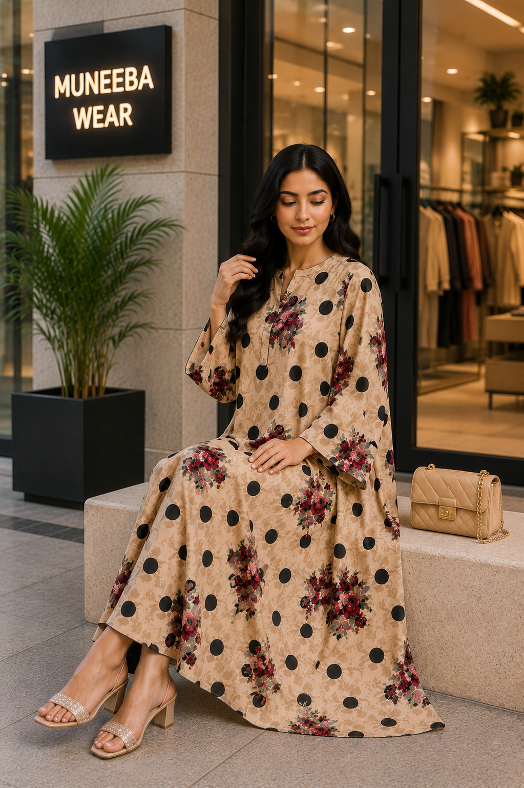 Beige Polka Rose