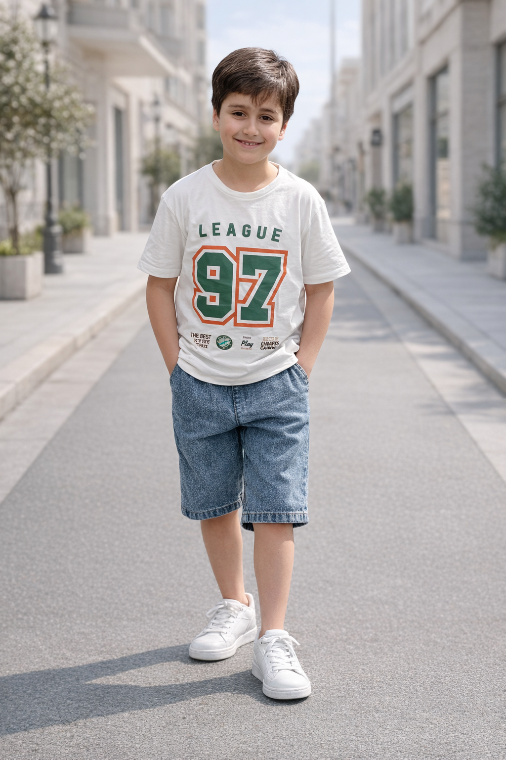 Boys “League 97” Printed Casual T-Shirt Summer