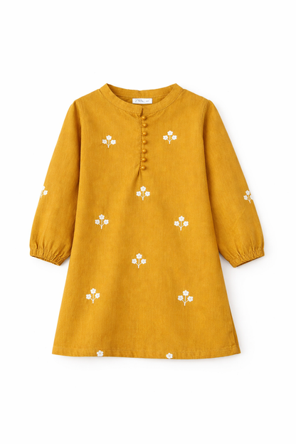 Premium Mustard Yellow 2-Piece Girls Outfit set