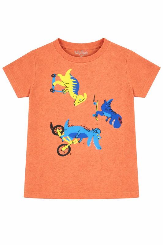 Kids Dinosaur Adventure Print Cotton T-Shirt