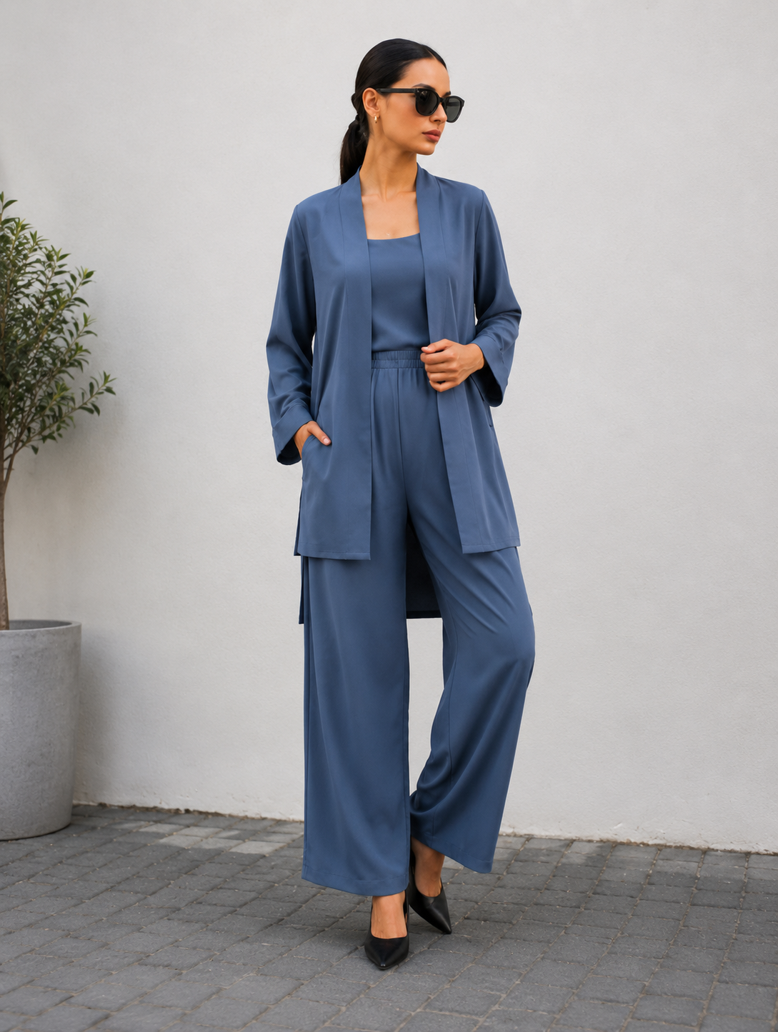 Slate Blue 3-Piece Co-Ord Set