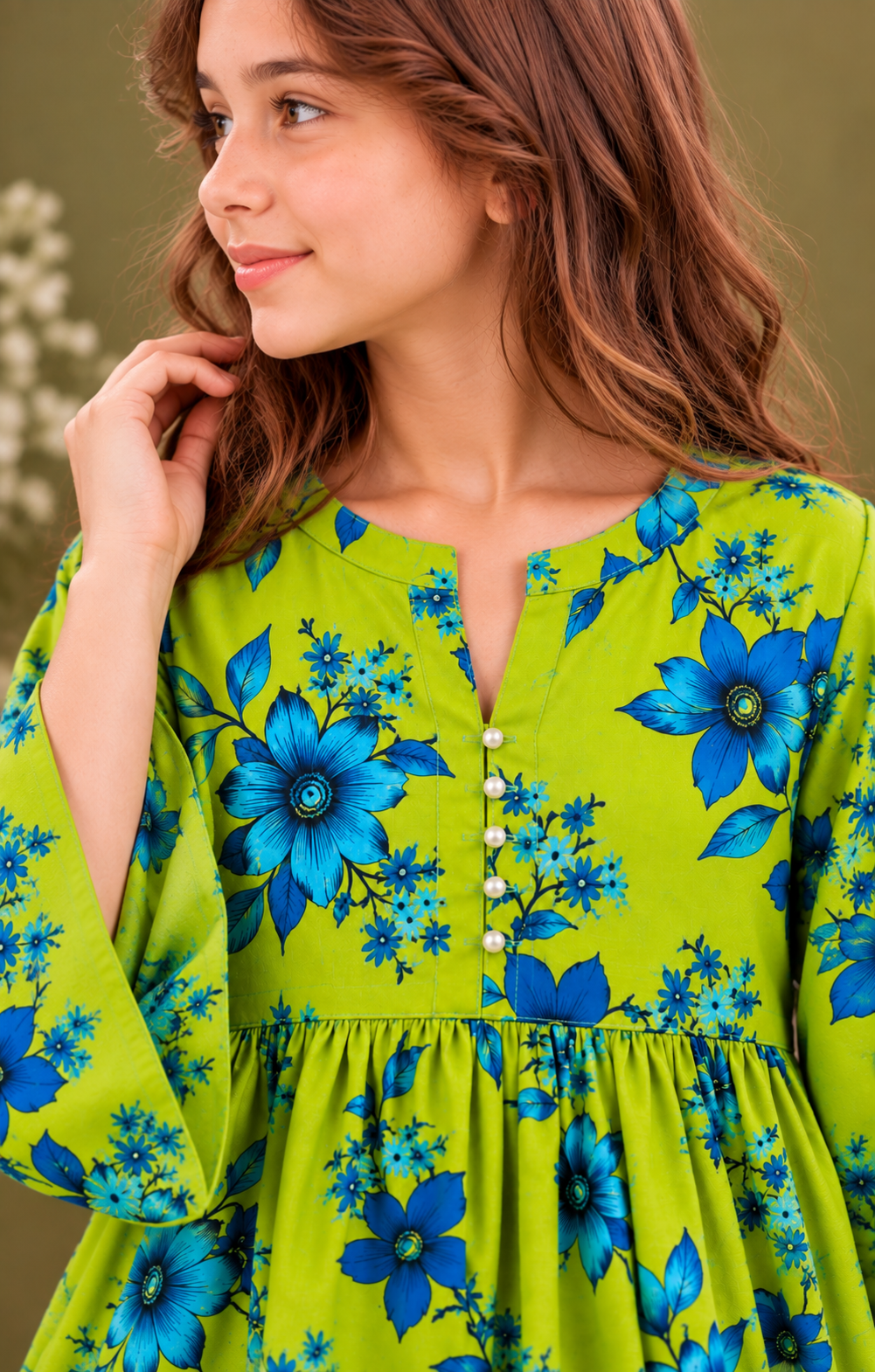 Olive Green Floral