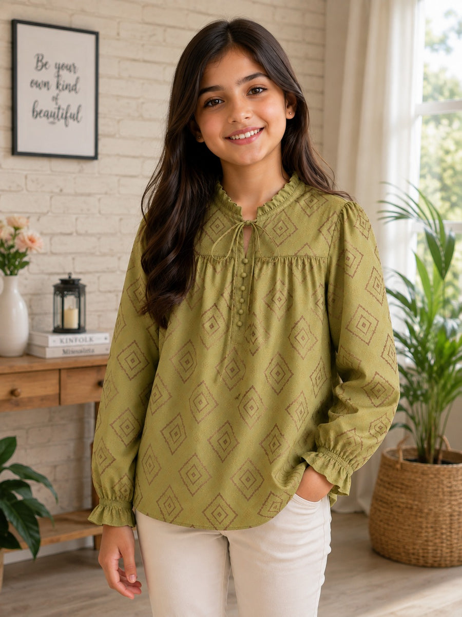 Olive Aztec TOP
