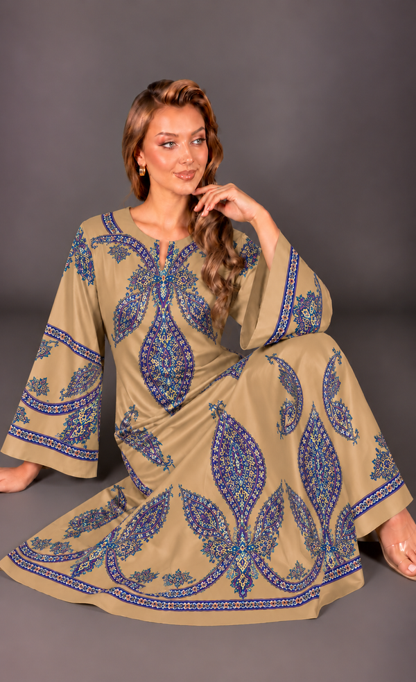 Royal Blue Heritage Silk Kaftan