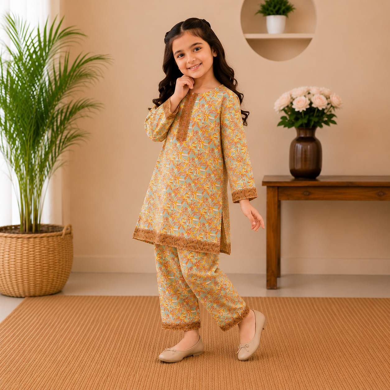 Golden Bloom Kurta Set