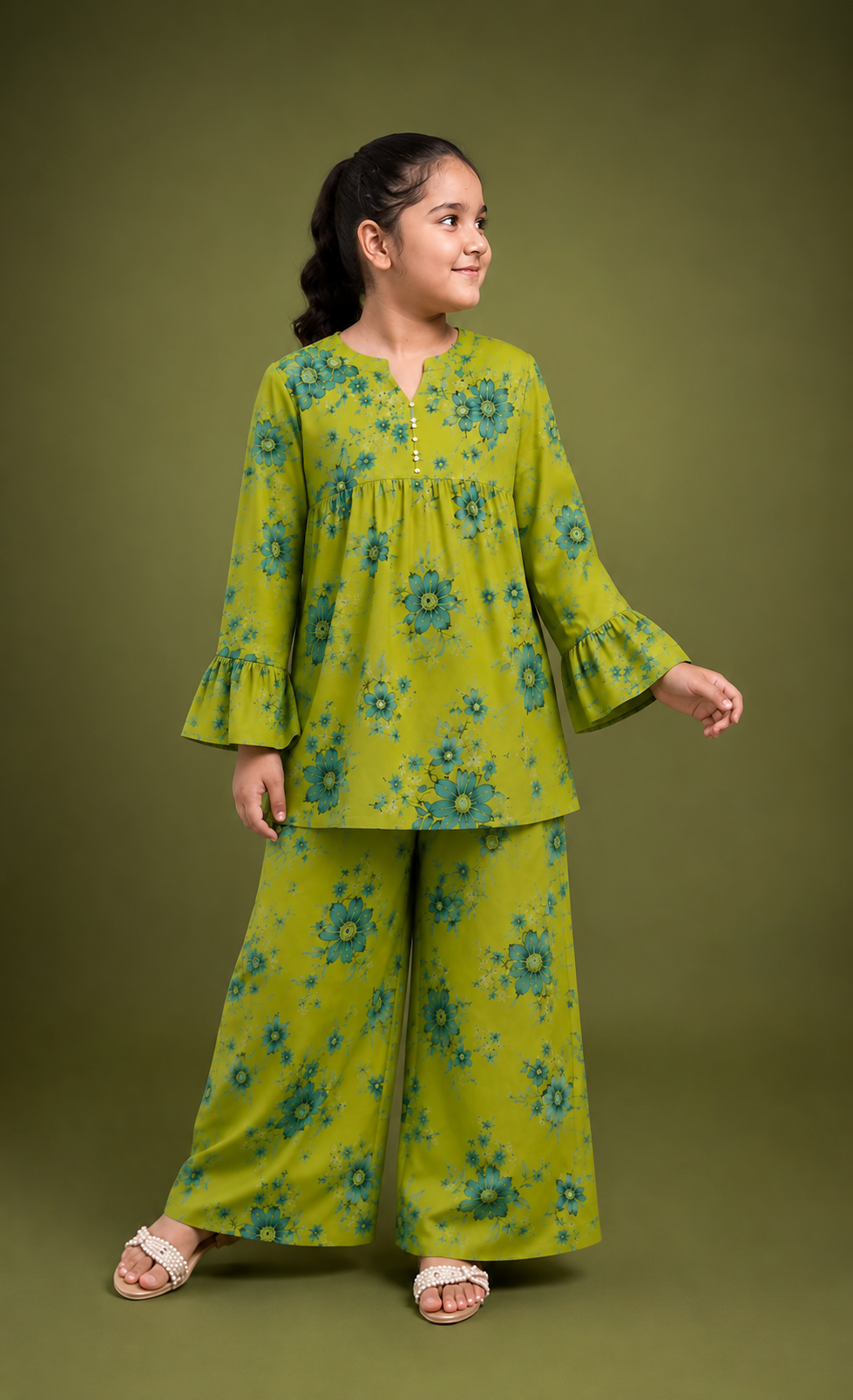 Olive Green Floral