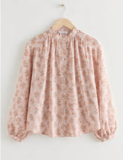 Blush Floral Gathered TOP