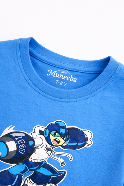 Kids Superhero Cartoon Print Casual Cotton T-Shirt
