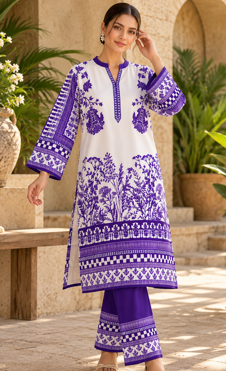 Purple Serenity Khaddar Co-Ord Set