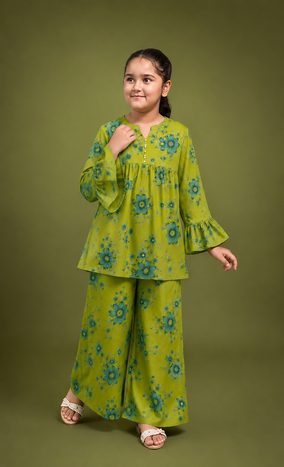 Olive Green Floral