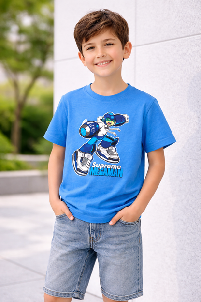 Kids Superhero Cartoon Print Casual Cotton T-Shirt