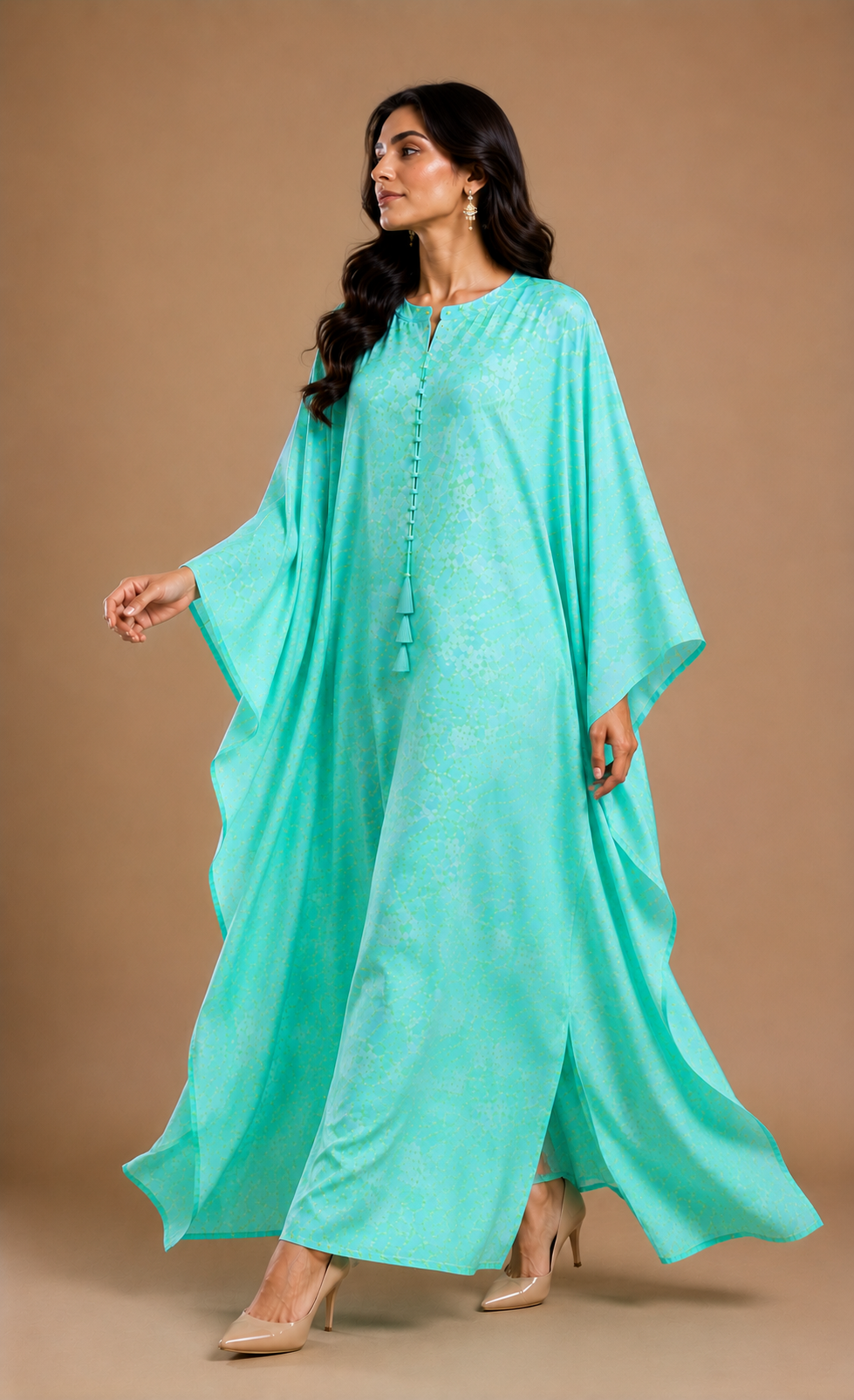 Aqua Bloom Kaftan