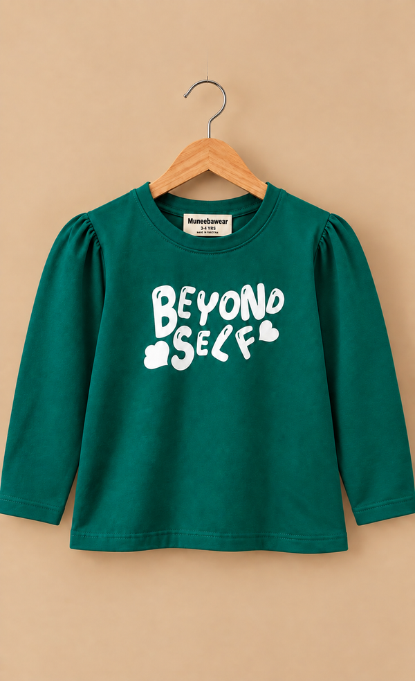 Chic Emerald Typography Graphic Top