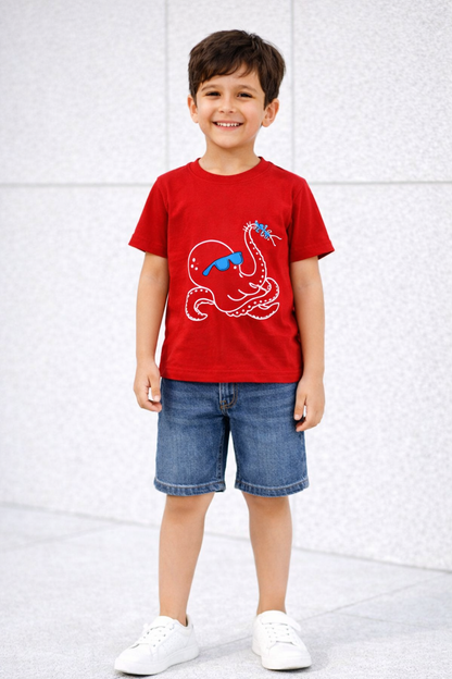 Boys Red Sea Adventure T-Shirt Cotton Tee