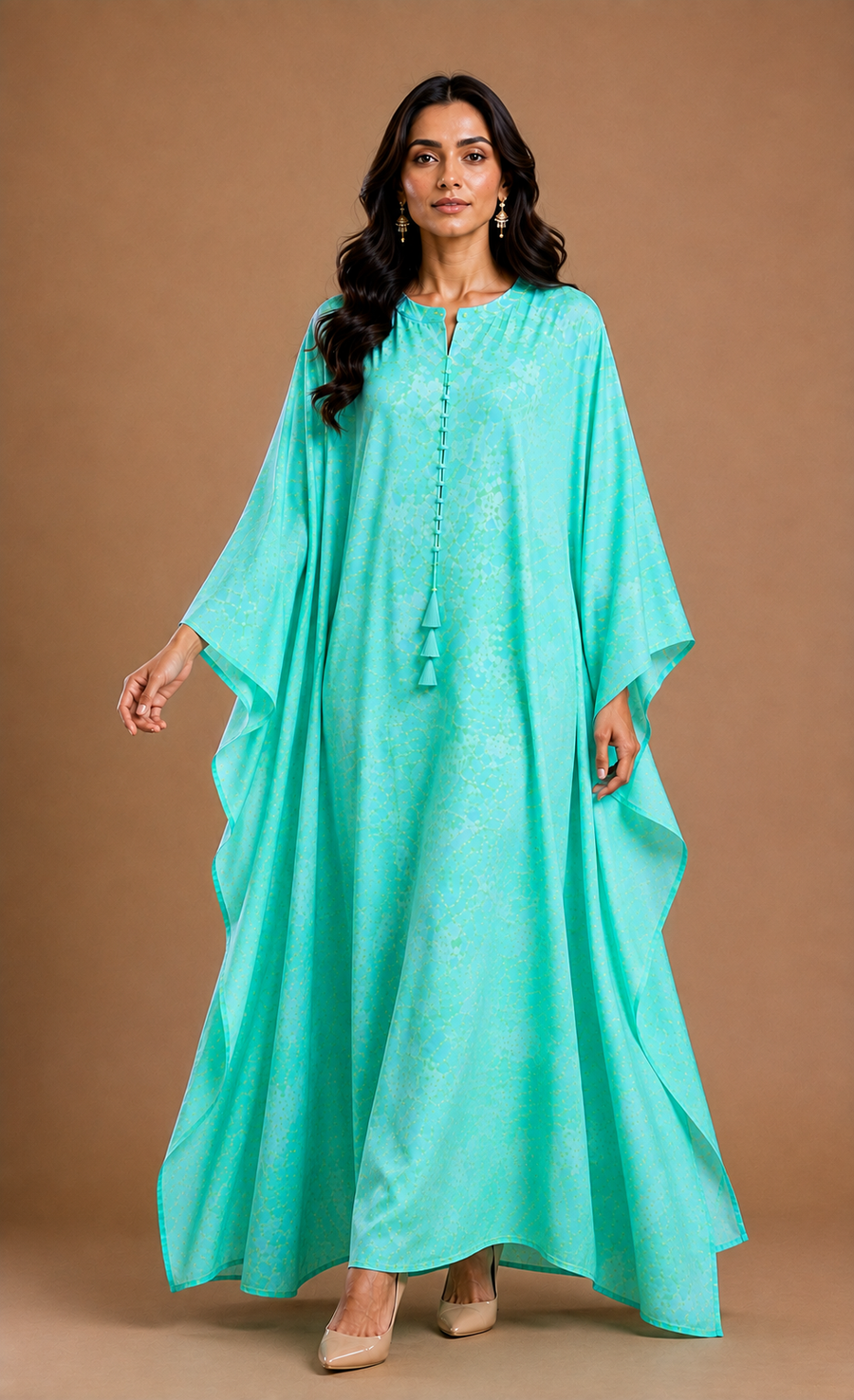 Aqua Bloom Kaftan