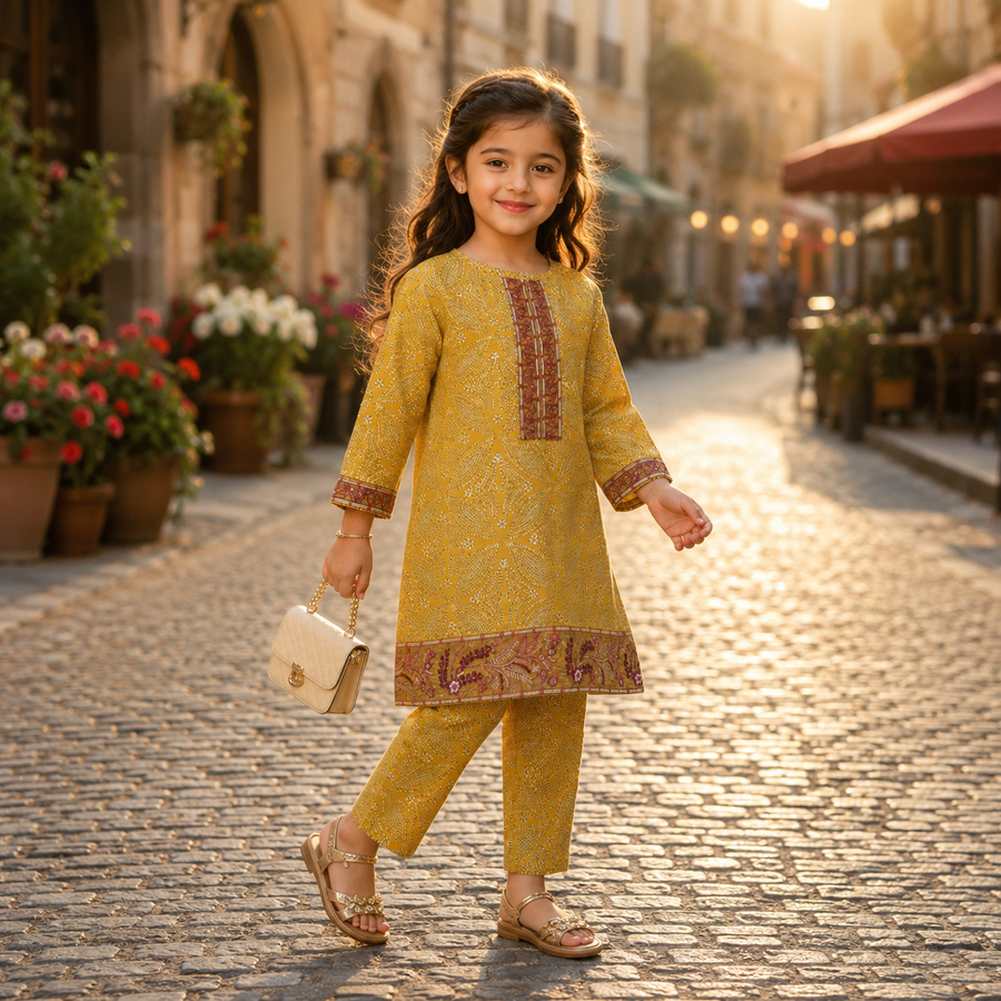 Zunaira Mustard Set