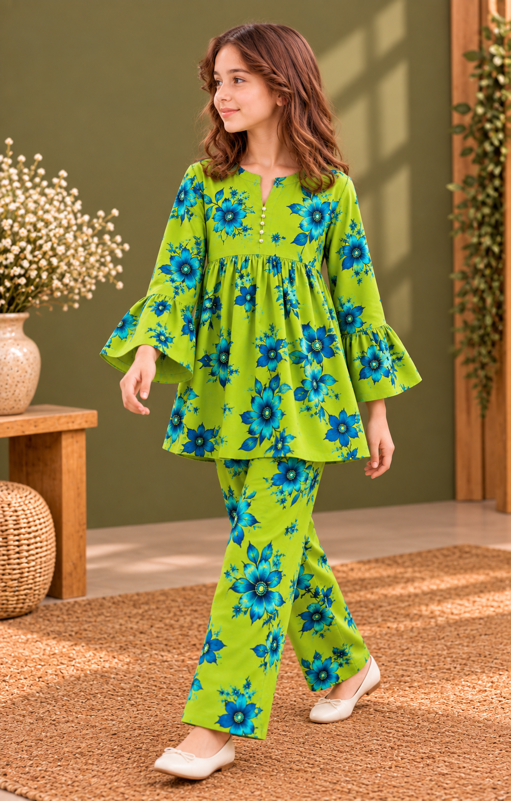 Olive Green Floral