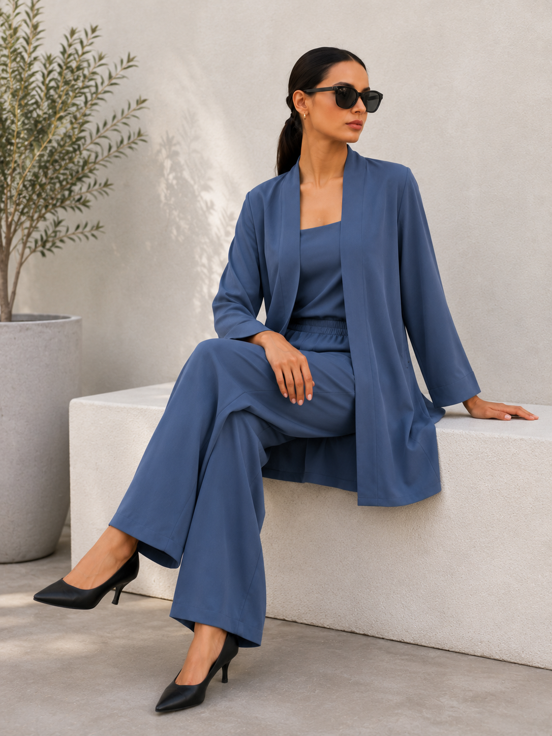 Slate Blue 3-Piece Co-Ord Set