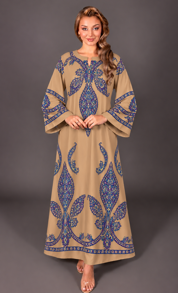 Royal Blue Heritage Silk Kaftan