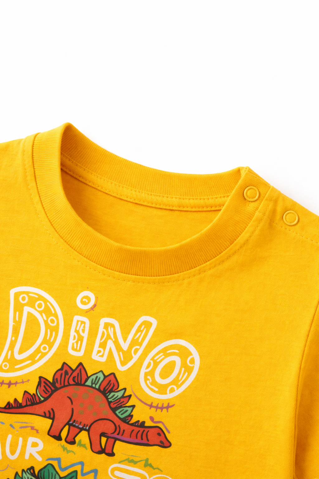 Boys Yellow Dinosaur Graphic Cotton Summer T-Shirt