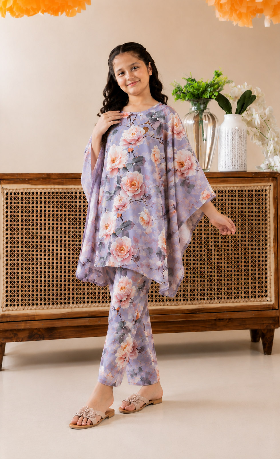Lilac Floral Kaftan