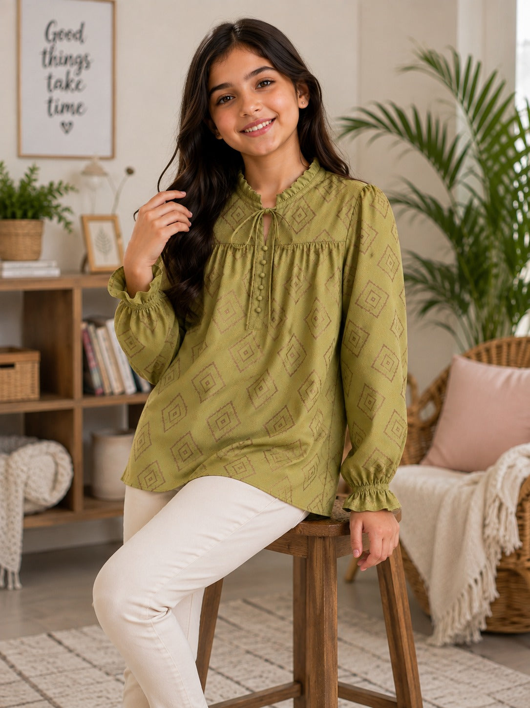 Olive Aztec TOP