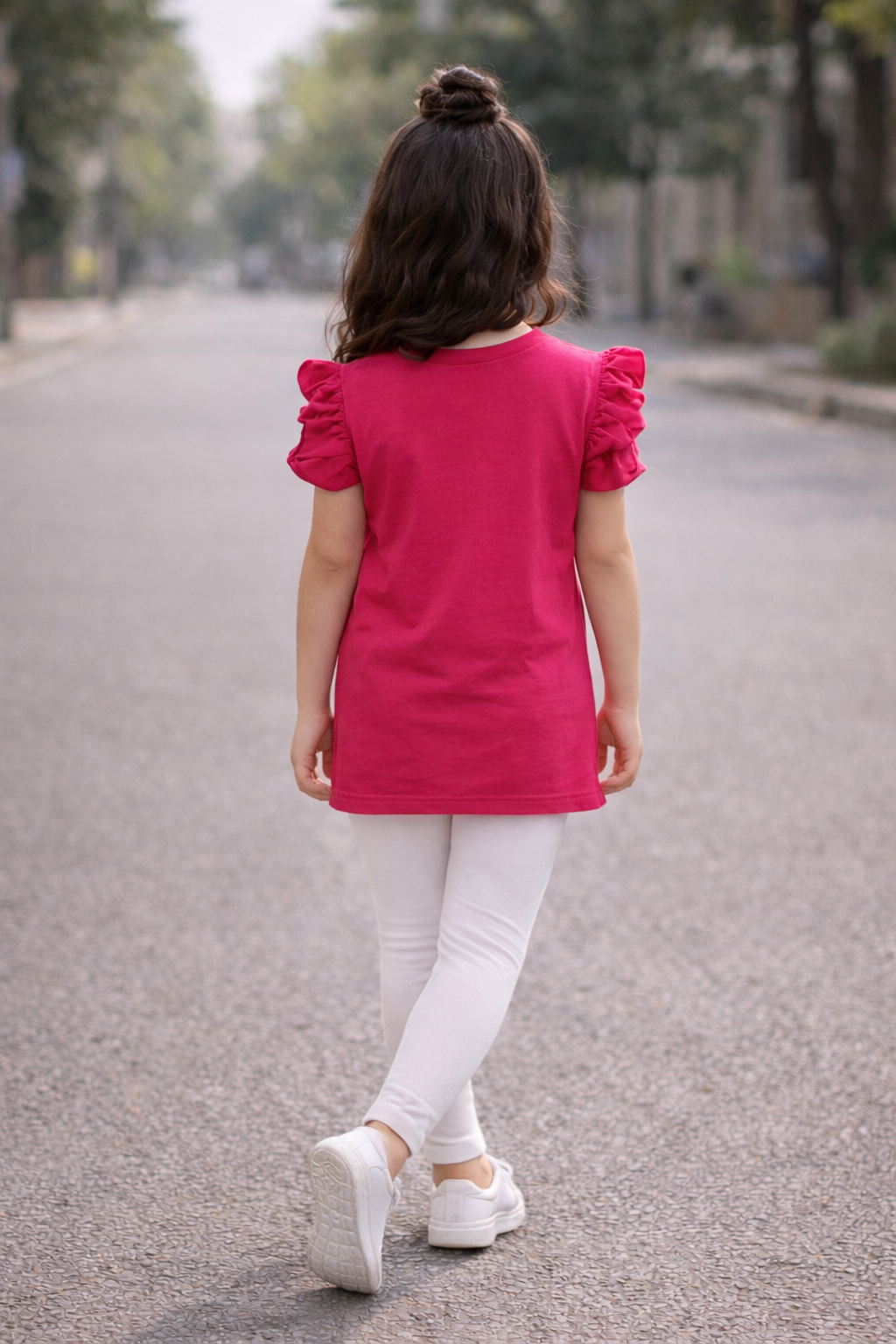 Flamingo & Starfish Graphic Pink Tee for Girls