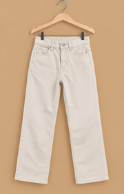 Chic Beige Relaxed-Fit Denim Pants