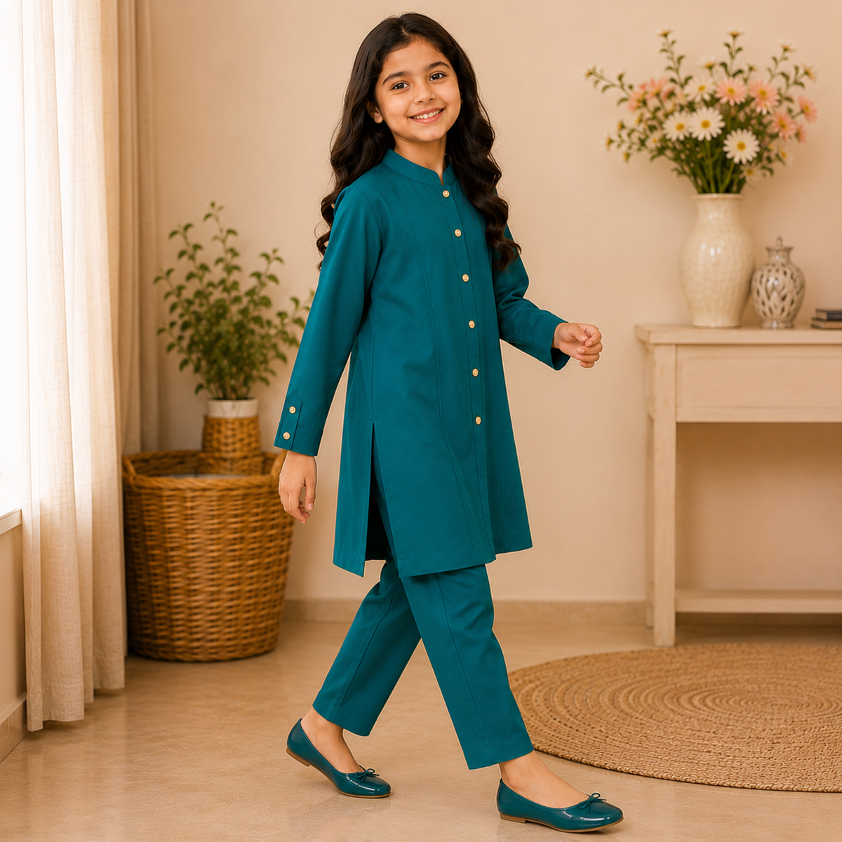 Teal Charm Kurta