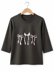 Charcoal Bow Print Tee