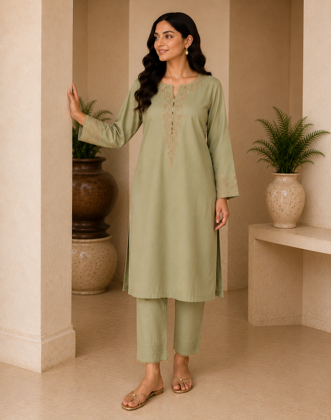 Olive Embellished