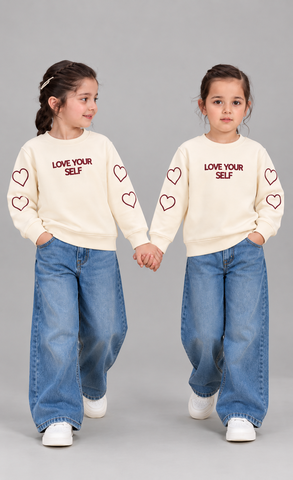 Heart Patch Off-White Pullover