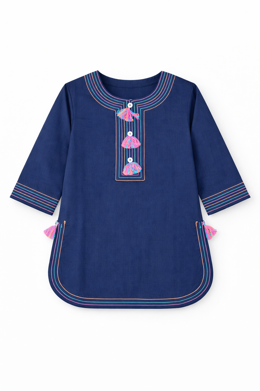 Girls Signature Navy blue 2-Piece Kurta Set