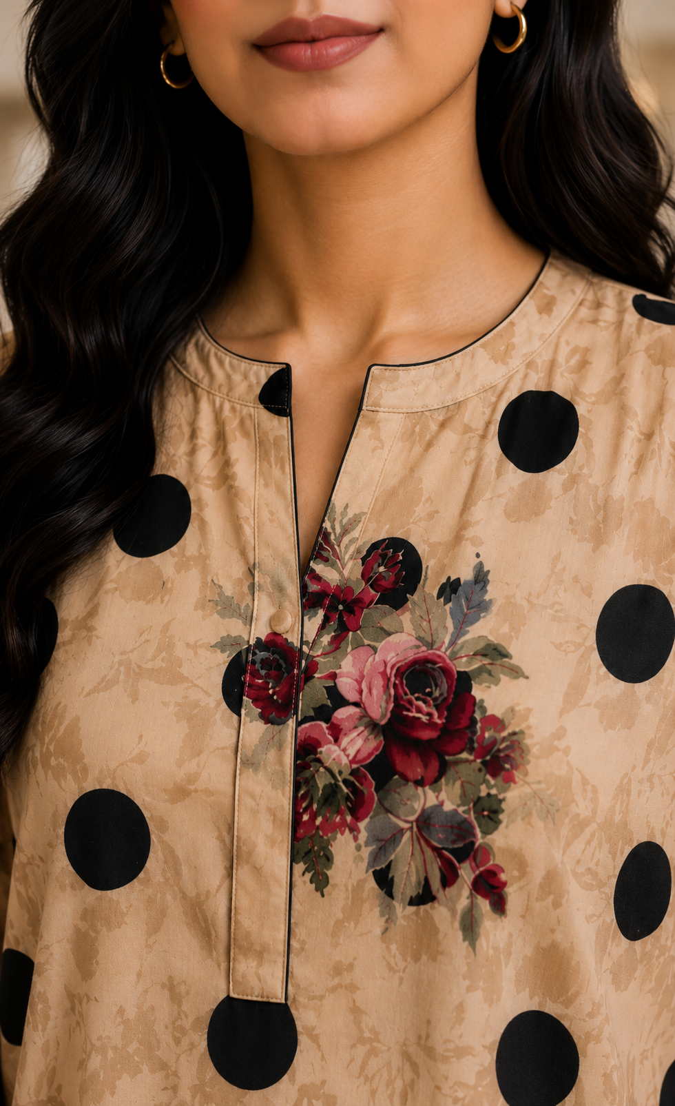 Beige Polka Rose