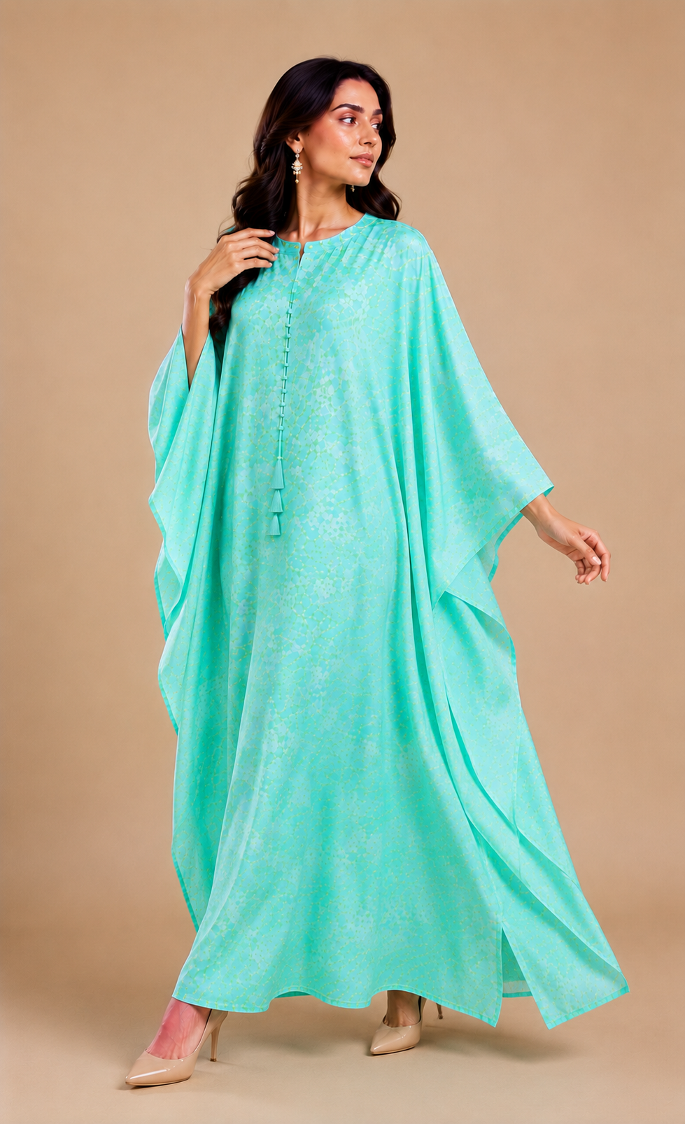 Aqua Bloom Kaftan