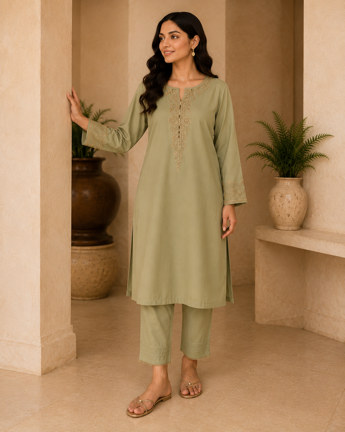Olive Embellished
