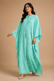 Aqua Bloom Kaftan