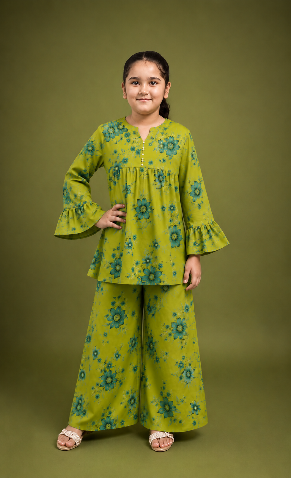 Olive Green Floral