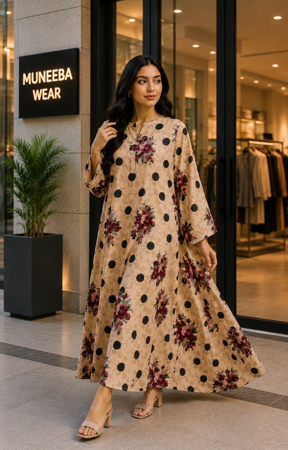Beige Polka Rose