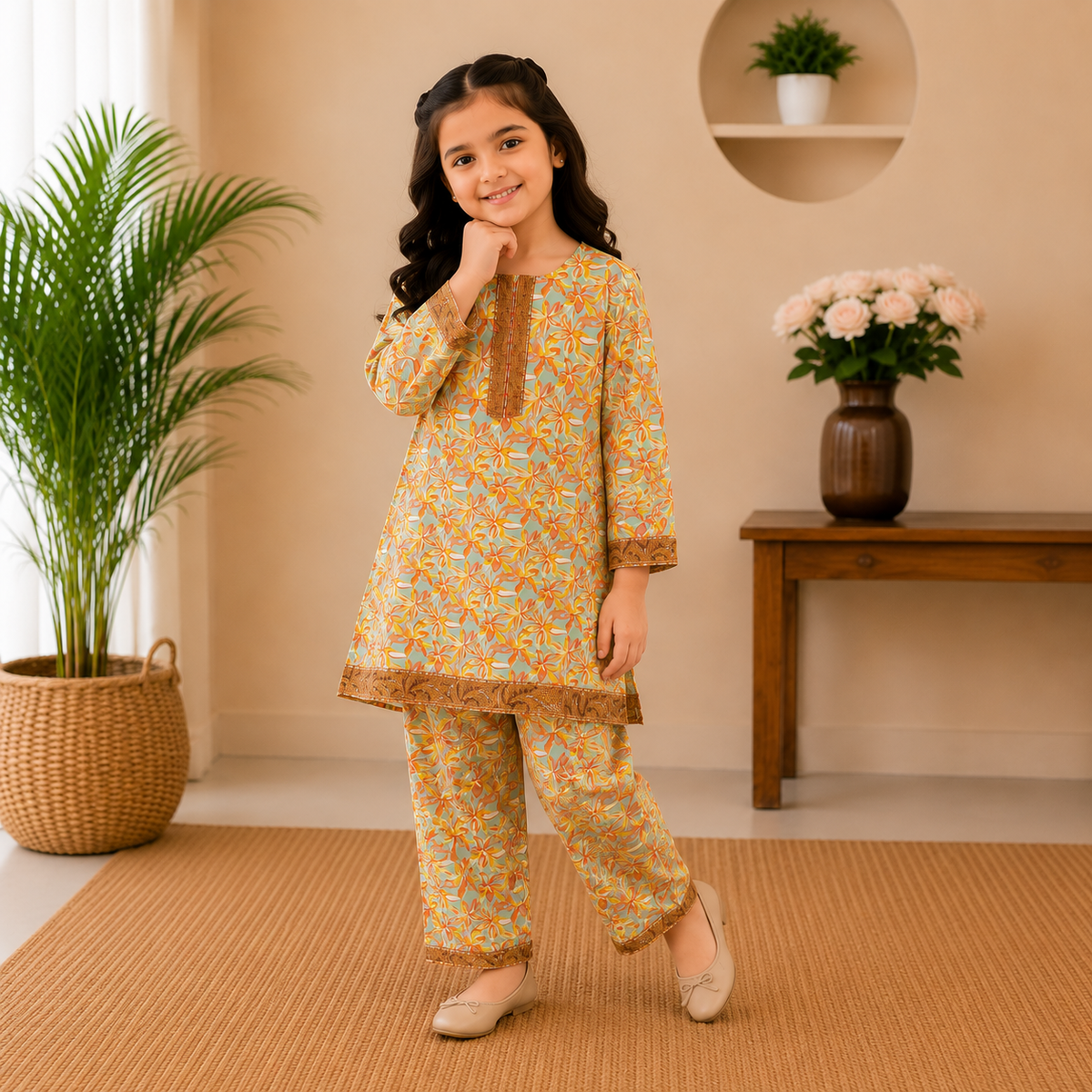 Golden Bloom Kurta Set