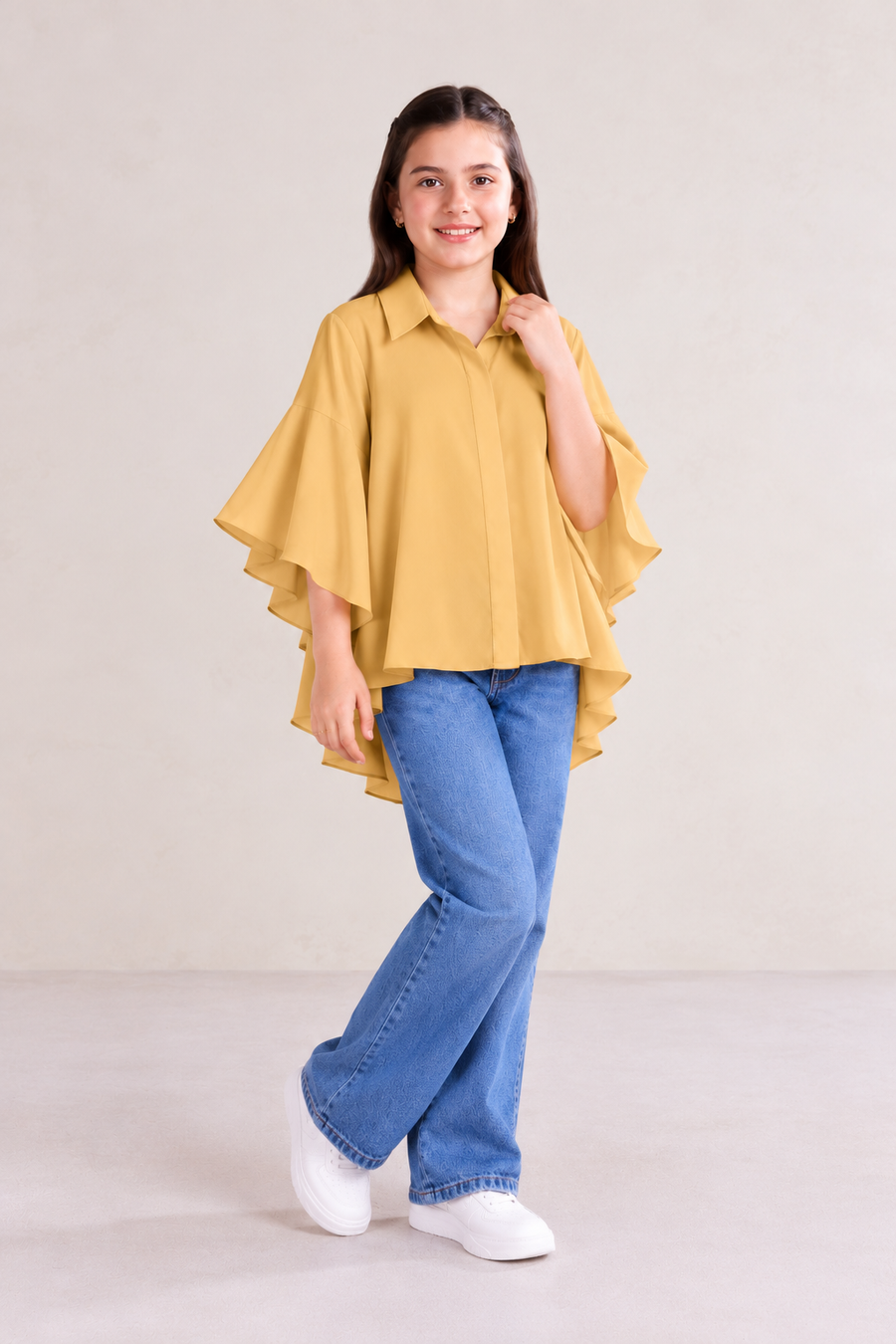 Ochre Cascade Sleeve TOP